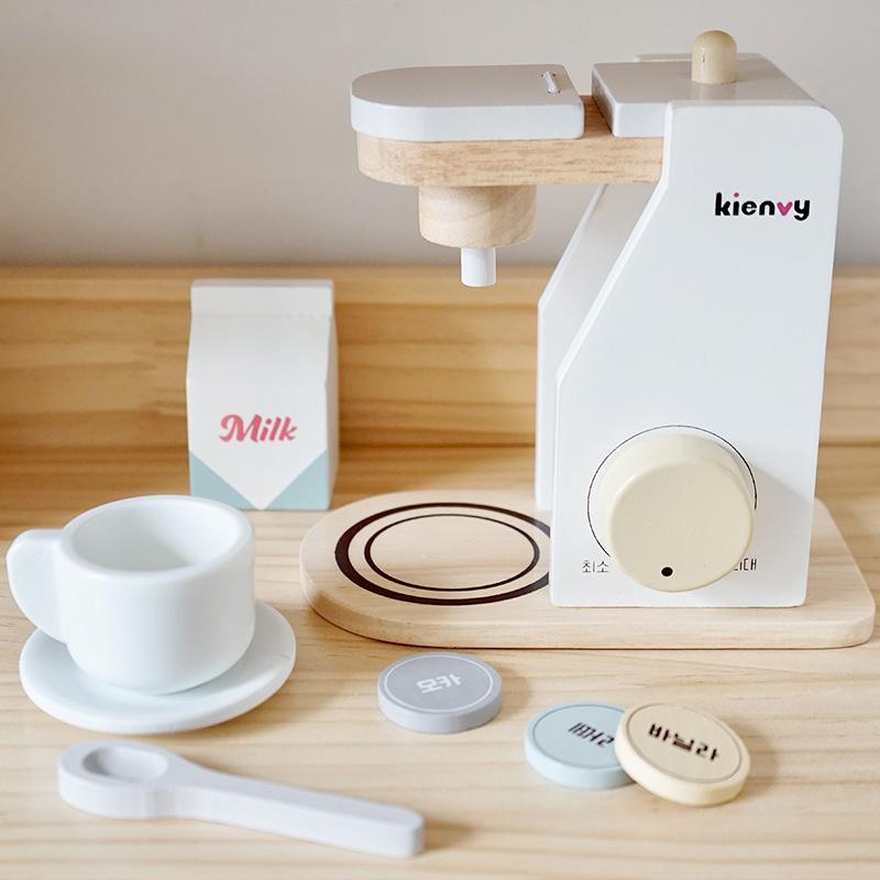 Holzins Wind Kinder Kaffeemaschine Mixer Brotmaschine Kleine Haushaltsgeräte Küche Simulation Spielhaus Interaktives Spielzeug