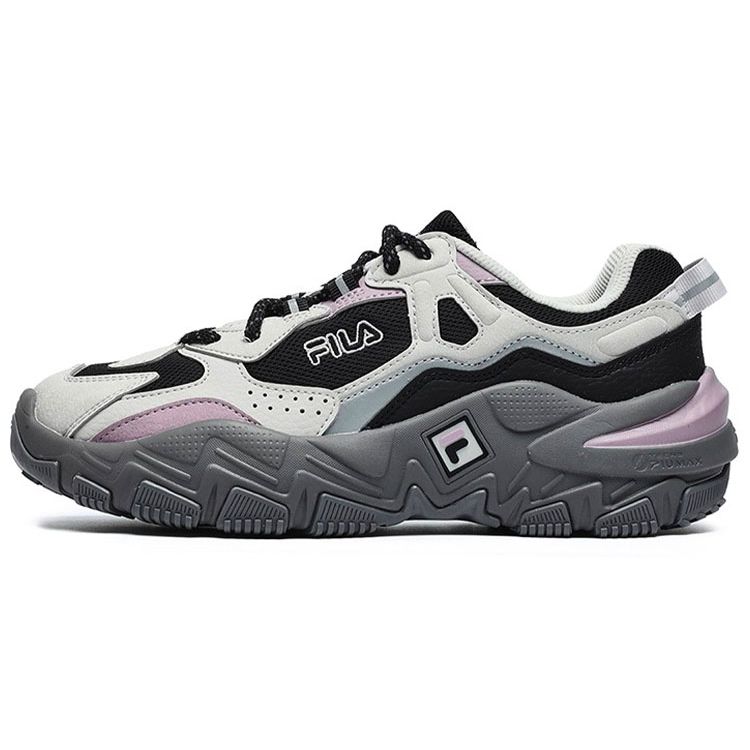Fila Predator 2 Fabric Synthetic Leather Retro Sports Versatile Durable Lightweight Low-Top Casual Shoes Women Sneaker Black Gray F12W232140FBA