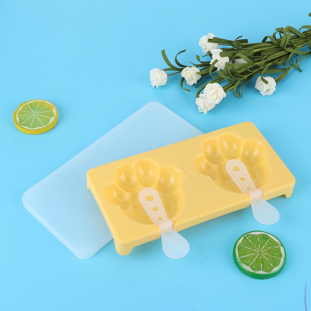 DIY Ice Cream Mold Maker Cake Chocolate Moulds with Sticks for Toddler Kid Adult Kitchen ToolYellow