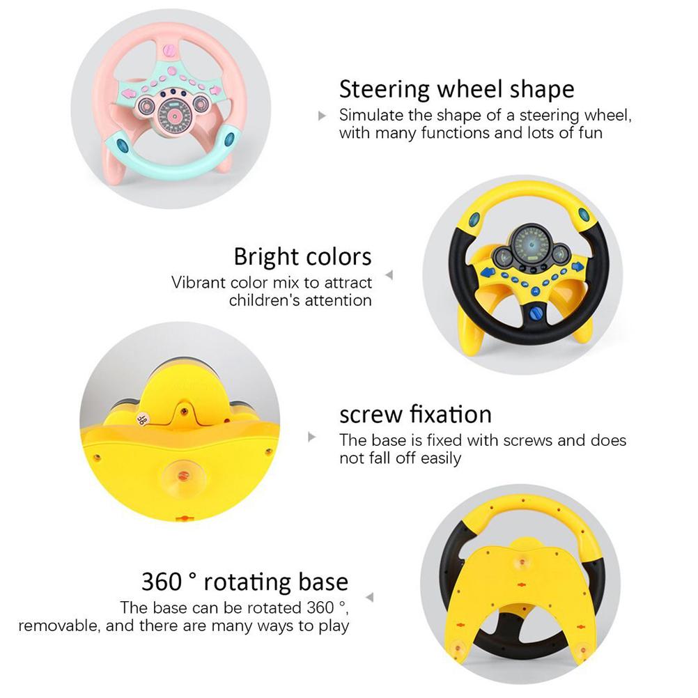 Simulated Steering Wheel Toy Kids Educational Sounding Toy Copilot Simulation Steering Wheel Toy