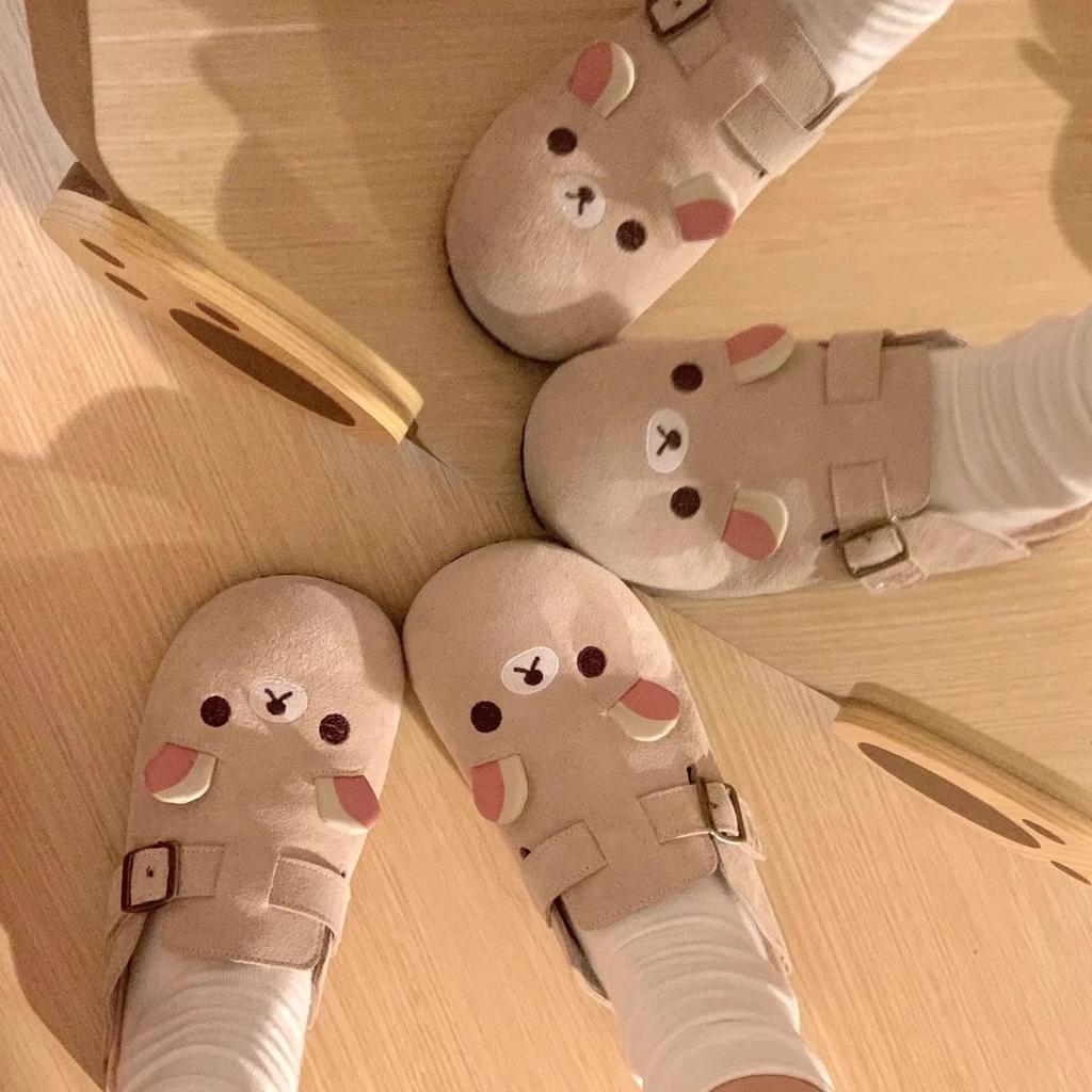 Modne Nowe Buty Damskie Rilakkuma na Grubej Podeszwie Kreskówkowe Retro Anime Periferia Zwiększające Wysokość Słodkie Kapcie Rilakkuma Dropshipping