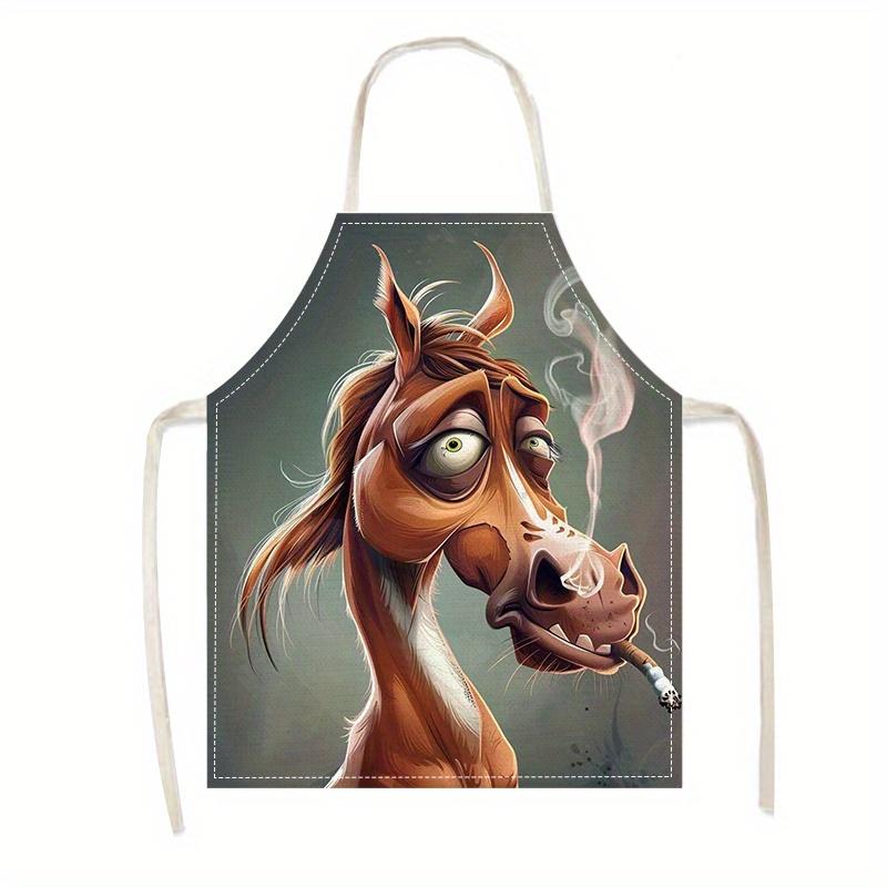

1pc, Creative Pony Pattern, All Seasons Apron, Kitchen and Home Use for Men and Women, Practical 38X47cm(15X19in)