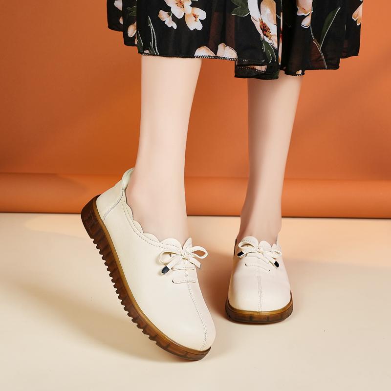 Damskie mokasyny skórzane buty płaskie do jazdy codzienne buty do chodzenia minimalistyczne letnie buty ciążowe dla dziewczyny plus size