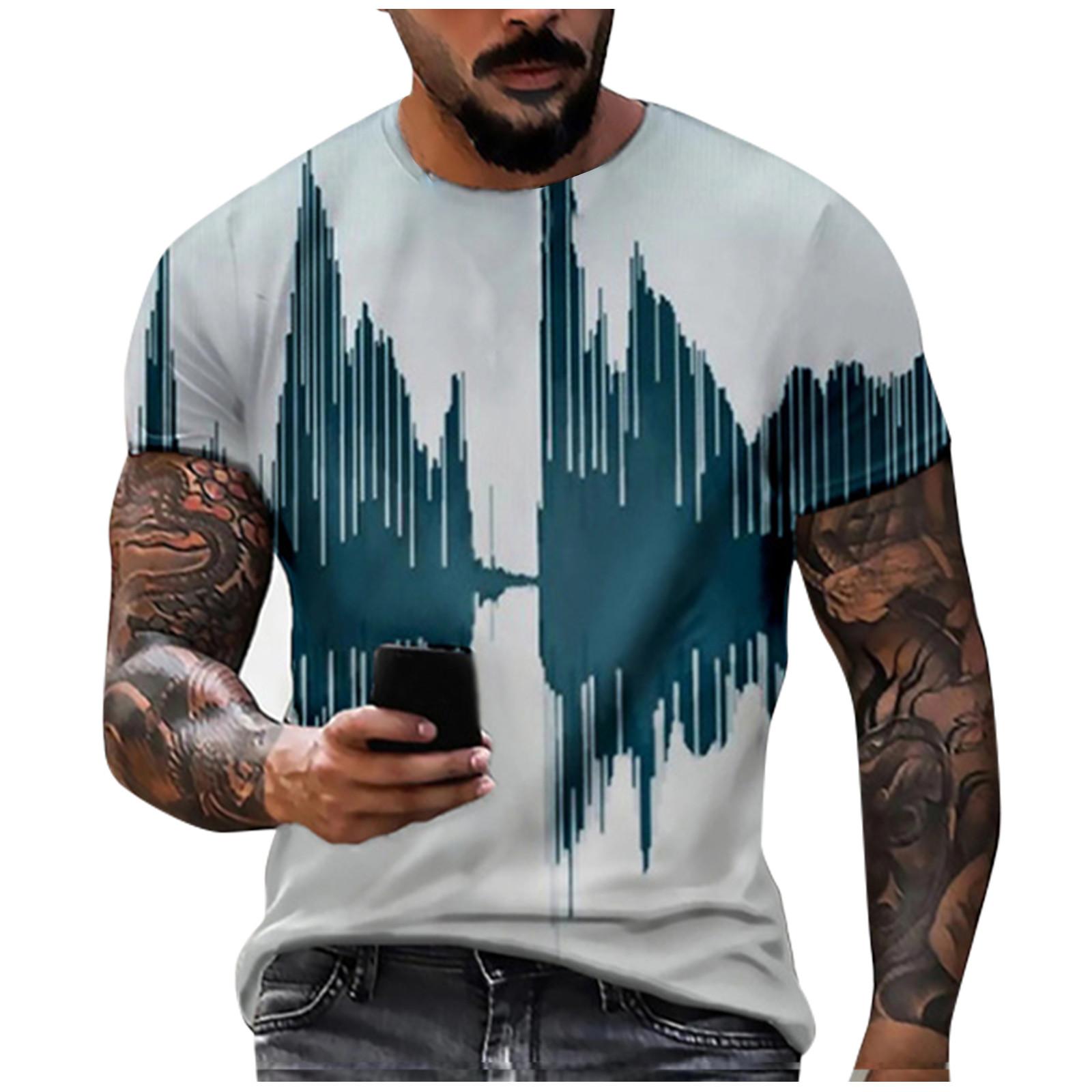 Мужская футболка с коротким рукавом и принтом, летняя круглая шея, трендовая повседневная толстовка XXL