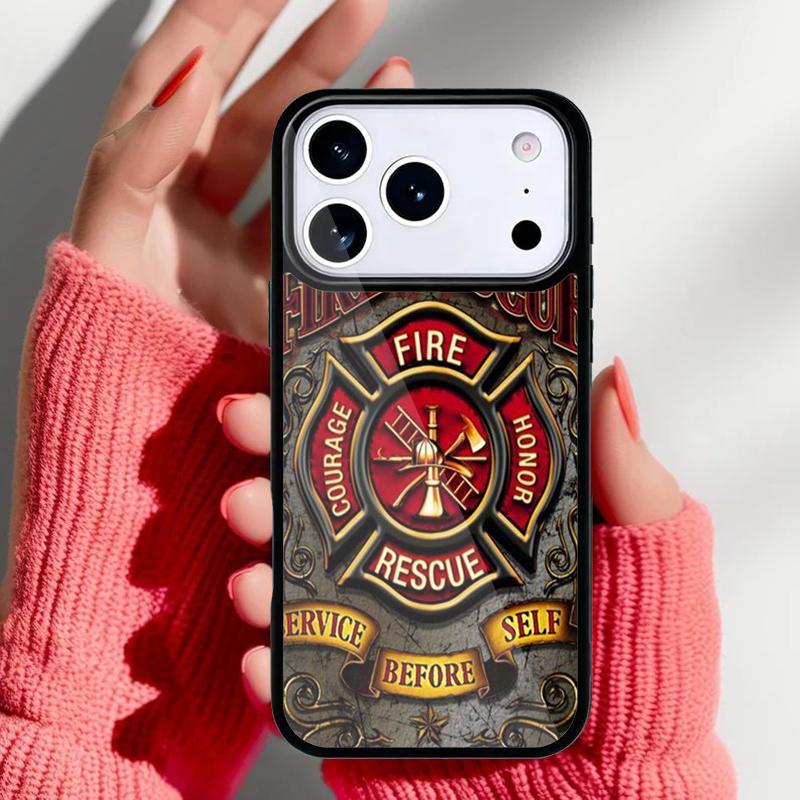 Fire Rescue Department Phone Case for iPhone 17 16 15 14 13 Pro Max Back Cover for 12 11 Pro Coque
