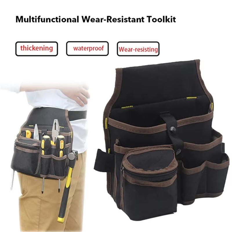 

A25F-Multifunctional Tool Storage Bag Pouch Belt Electrician Toolkit Drill Wrench Screwdriver Hardware Tool Bags Organizer