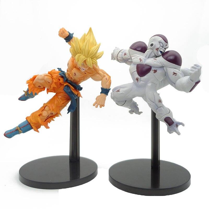 Action Anime Figure Super Saiya Sun Goku 23cm Pvc Model Toy Gift Frieza Battle Version Desktop Doll Figma Gift