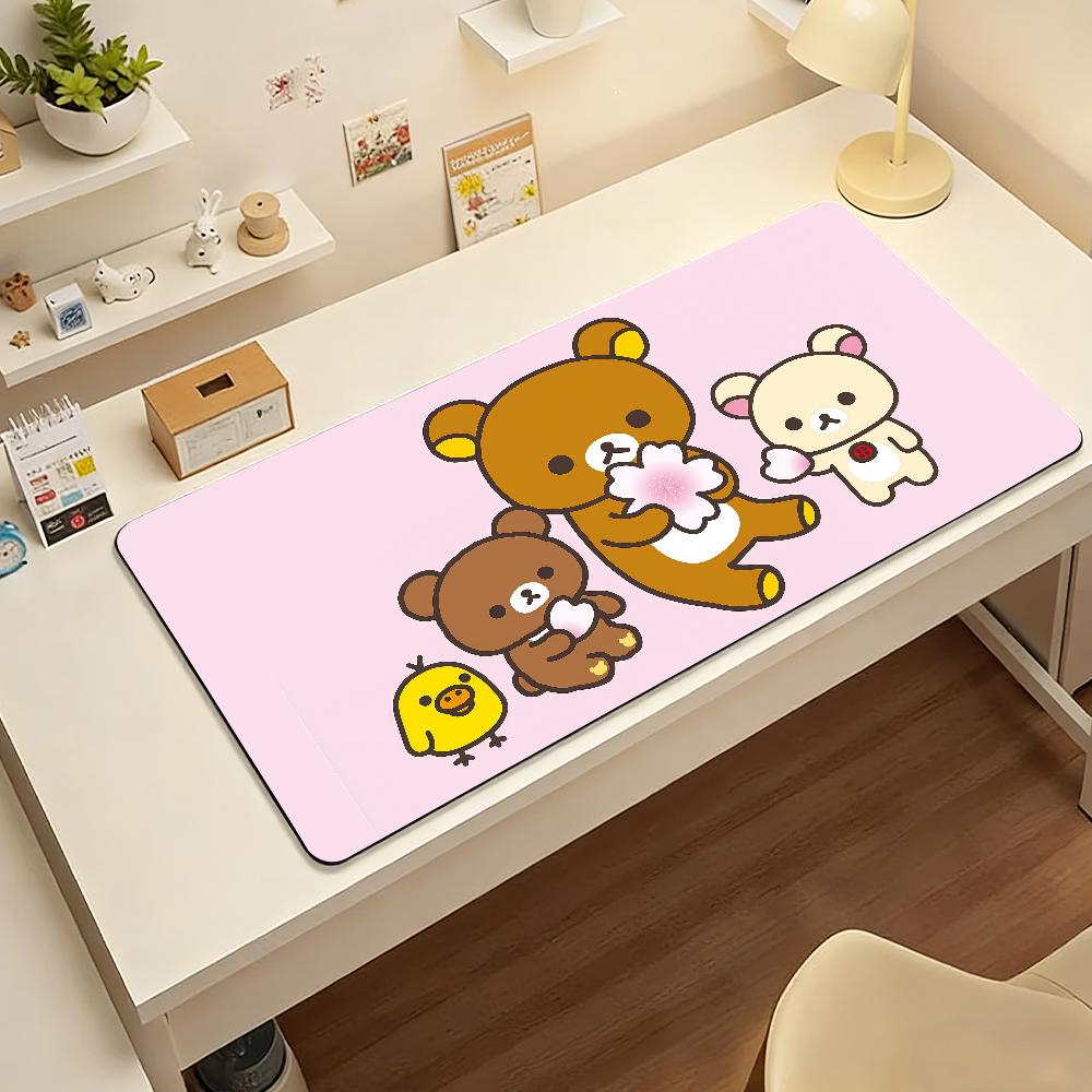 RRilakkuma Bear Mouse Pad Nonslip Locking Edge DeskMat PC Laptop Accessories Rubber Office Keyboard Large Game XXL carpet
