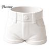 Decoración Creativa de Escritorio para Mujeres Portalápices con Forma de Pantalón Corto, Taza Divertida para Guardar Papelería y Pinceles de Maquillaje, Contenedor Organizador 3D con Estampado de Bolígrafos Oficina