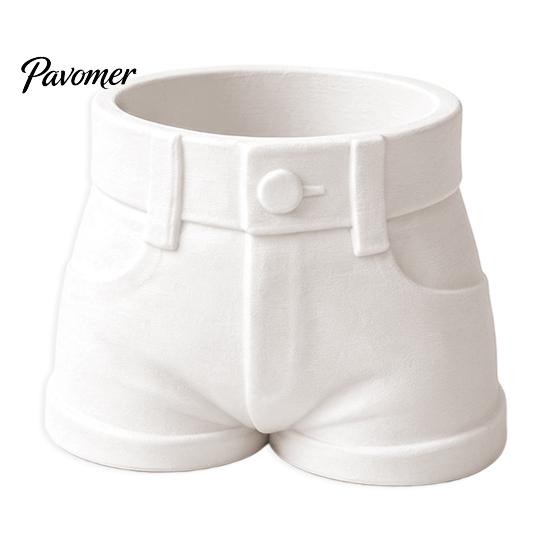 Decoración Creativa de Escritorio para Mujeres Portalápices con Forma de Pantalón Corto, Taza Divertida para Guardar Papelería y Pinceles de Maquillaje, Contenedor Organizador 3D con Estampado de Bolígrafos Oficina