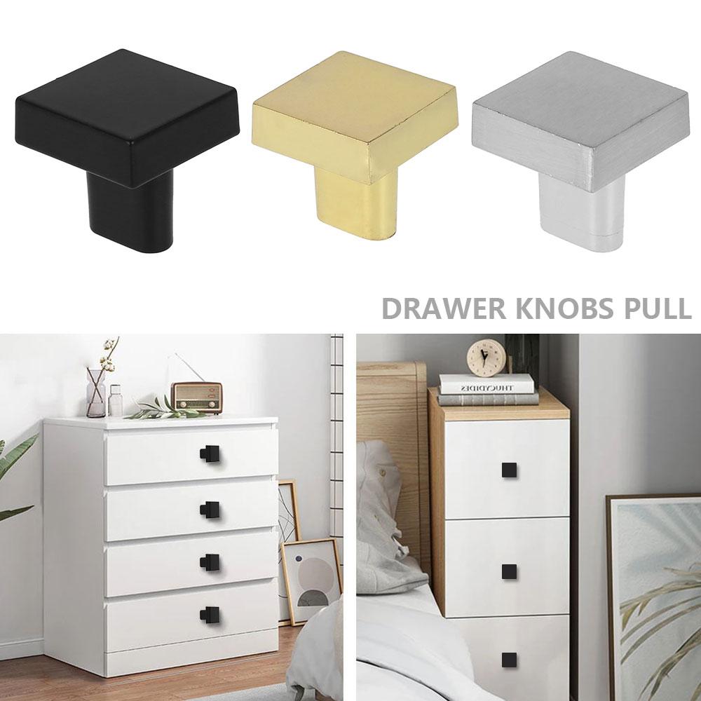 10 ks Moderní Knoflíky na zásuvky a skříně s jedním otvorem Čtvercové ze slitiny zinku Úchytky na skříně Knoflíky Dekorace nábytku Skříňka Šatní skříň