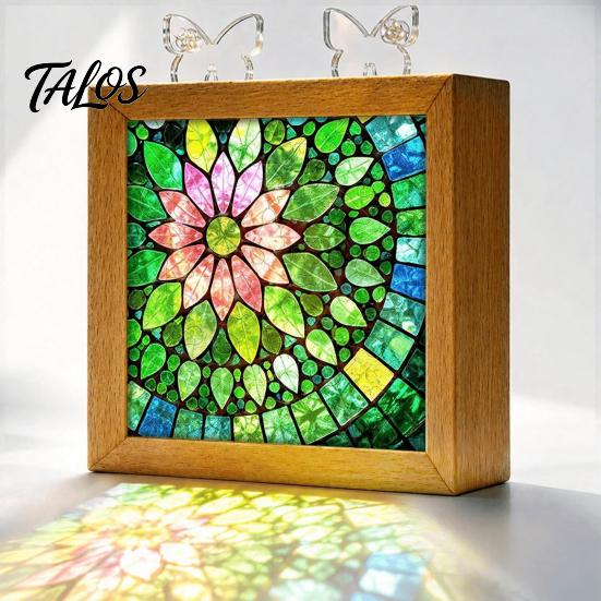 Functional Glowing Home Decor Acrylic Puzzle LED Night Light, 2-In-1 USB Royal Iris Bloom Jigsaw Lamp, DIY Floral Kit Creative Desktop Ambient