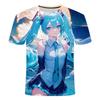 Anime Hatsune Miku Sweet and Cute, Creative Print Pattern, Fashionable, Soft and Comfortable, Skin-friendly Short Sleeve T-shirt