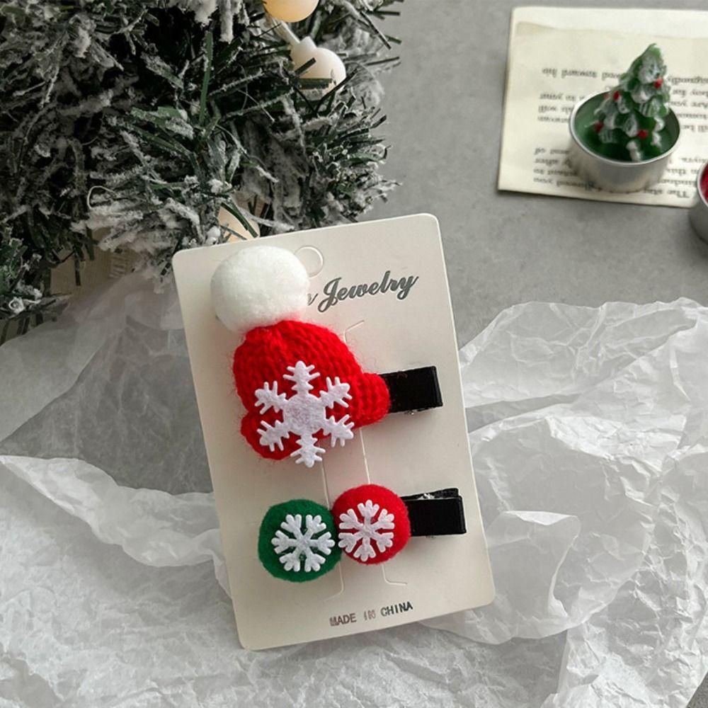 Bow Santa Claus Hairpin Christmas Hat Small Hair Clip Cute Christmas Hair Clip  Hair Accessories