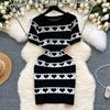 Summer Women Sweet Knitted Heart Slim Bodycon Girls Sheath Sweater Dresses