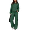 Women's 2 Piece Short Sleeve Sweatshirt Pants Set With Pockets Casual Sportswear
