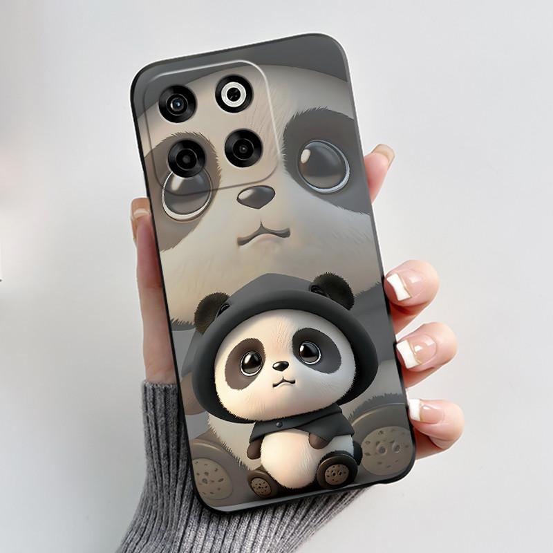 Phone Case For ZTE Blade V70/Axon 70/Nubia V70 Soft Silicone Black Case Good-looking Pattern Love Panda Rabbit Shockproof Shell