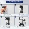 Electric Vehicle Charger Holder Wall-Mounted Bracket Anti-Cut Curved Edges Electric Vehicle Charger Hook for J1772 Socket Holster Base
