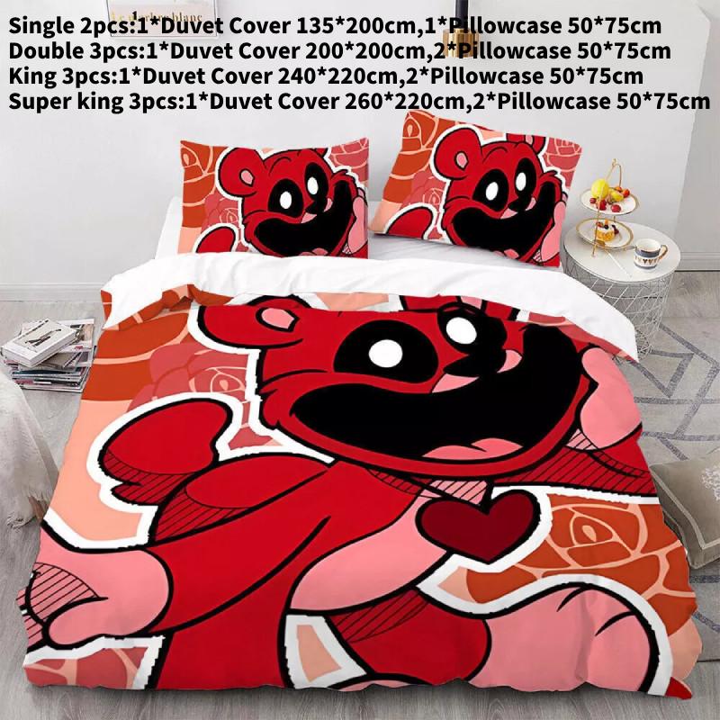 Luxurious Three Piece 3d Digital Print Bed Set Featuring Soft Microfiber Cartoon Design