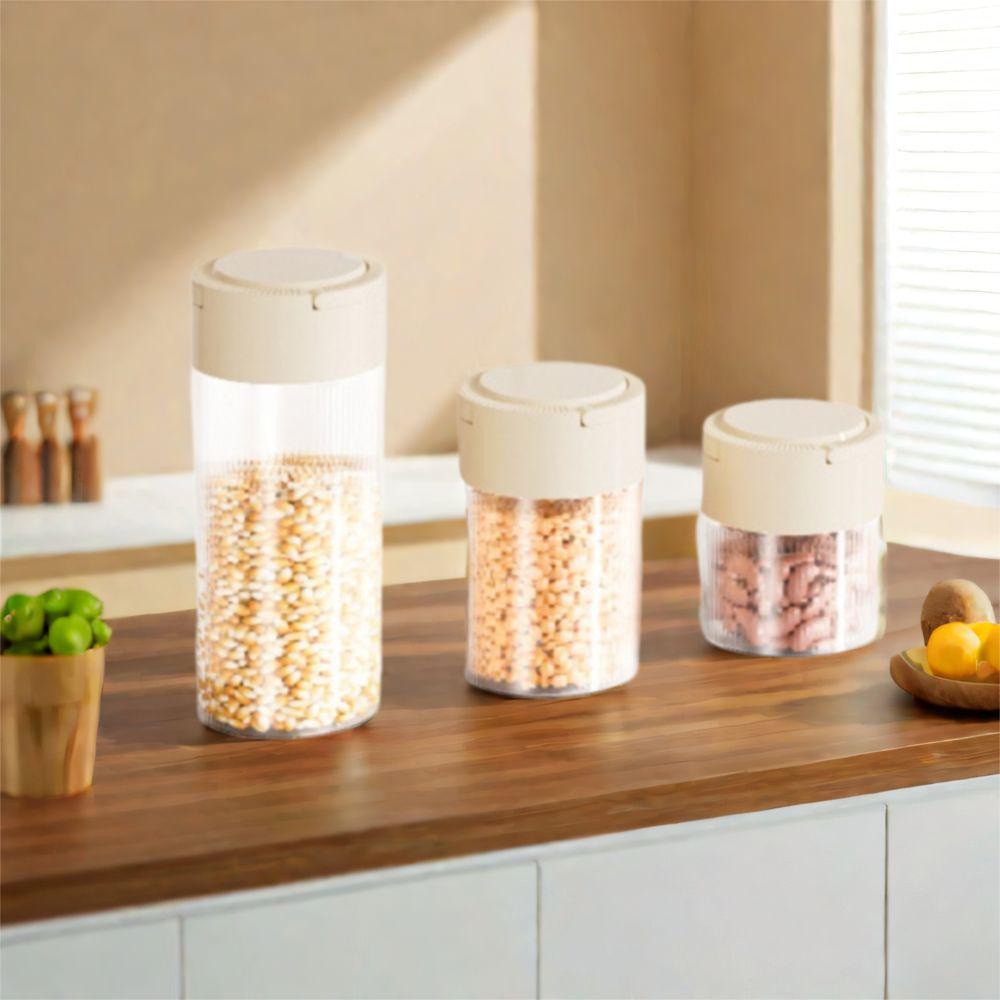 Press Type Hermetic Containers Eco-friendly Airtight Kitchen Jars Sealed Container  Cereal Storage