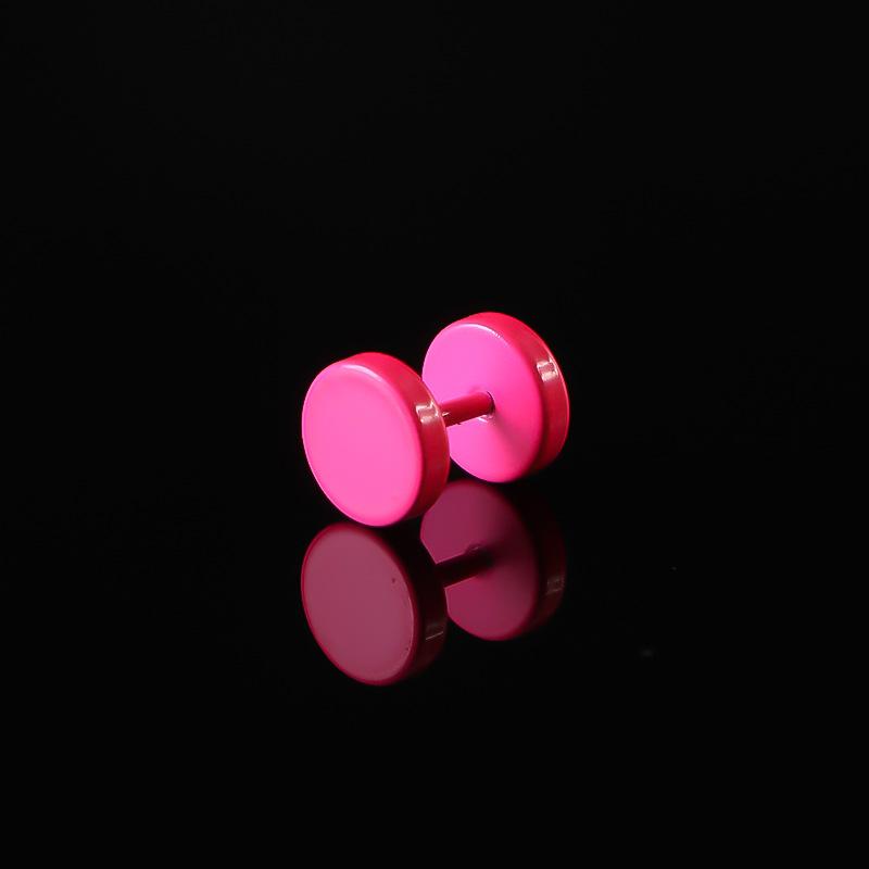 Candy Color Stainless Steel Barbell Earrings: Round Disc Studs for Body Piercing