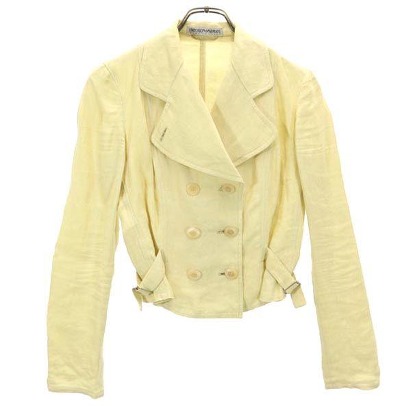 Emporio Armani Made in Italy Linen Double button Jacket 40 yellow Women Used