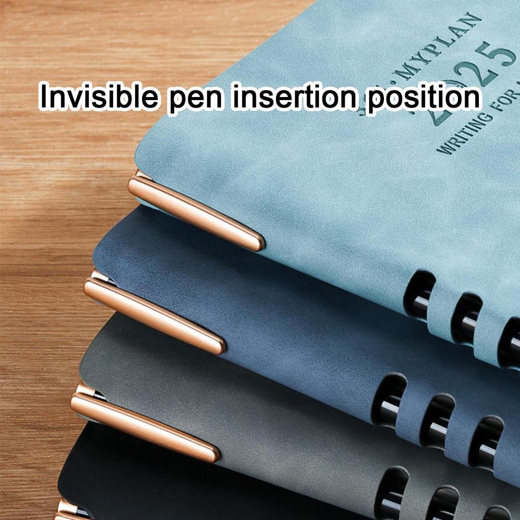 A6/A5/B5 Leather 2025 Business Schedule, Student Daily Planner, 365-day Record Book, Notepad, Memo, 176 Sheets, 352 Pages