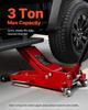 Low Profile Floor Jack, 3 Ton Capacity, Aluminum Racing Floor Jack with Dual Pistons Quick Lift Pump, Hydraulic Trolley Car Lift for Sports Cars,