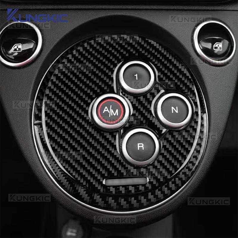 Echte weiche Kohlefaser für Abarth 595 695 2012-     2024 Linkslenker Rechtslenker Auto AT Automatikschaltung Rahmen Aufkleber