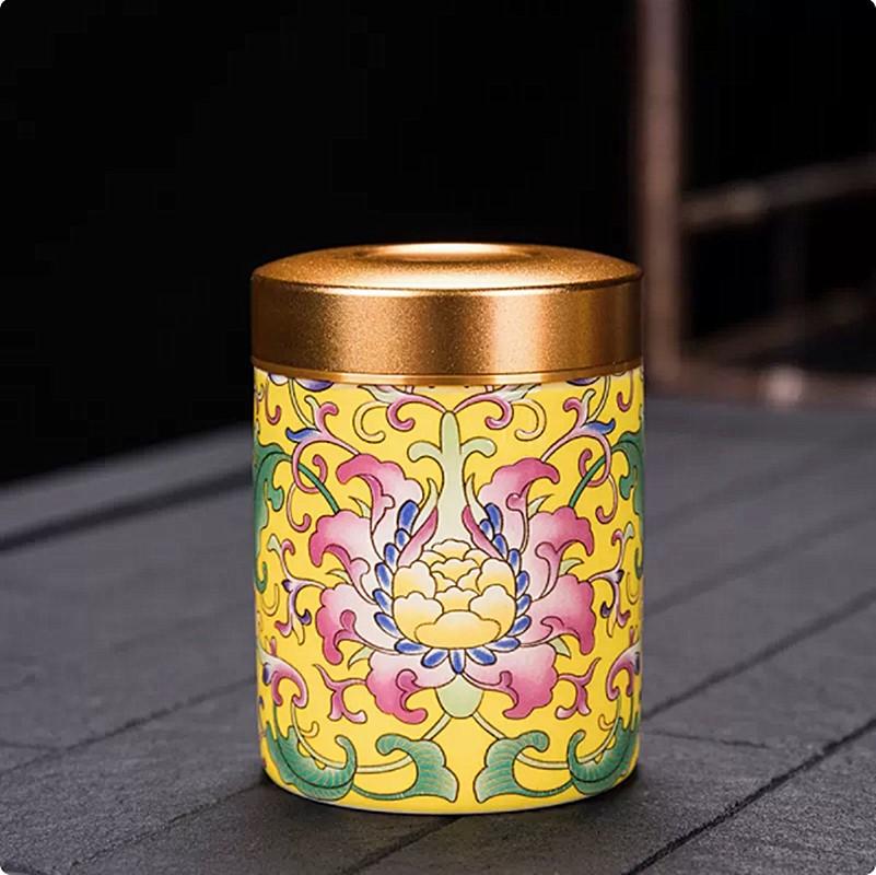 Exquisite Pastel Ceramic Tea Caddy Portable Travel Sealed Tea Boxes Tea Jar Storage Tank Coffee Canister Spice Candy Containers