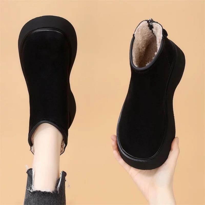 Thick-soled Shoes, Height-increasing Cotton Boots, Snow Boots, Women's Boots with Fleece Warmth, Short Snow Boots
