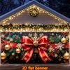 1pc2D flat large Christmas garage background banner  red bow wall  Christmas tree snowflake decoration