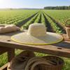 Wide Brim Straw Hat Breathable Woven Sun Lightweight Headwear for Farmers, Gardeners, Farming,