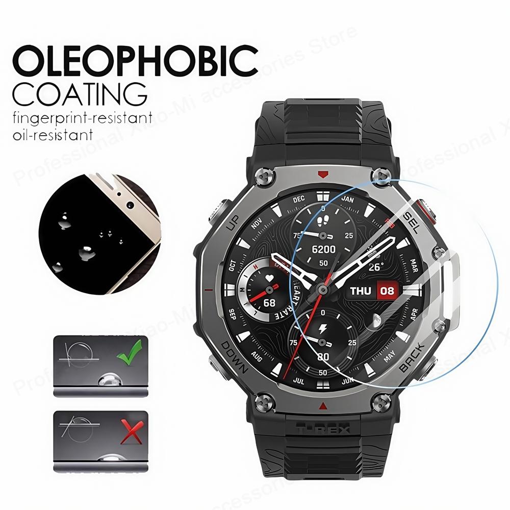 One Click Easy Past Tempered Glass For Amazfit T-rex 3 Premium Hardness Screen Protector Locator Installation For Amazfit T-rex3
