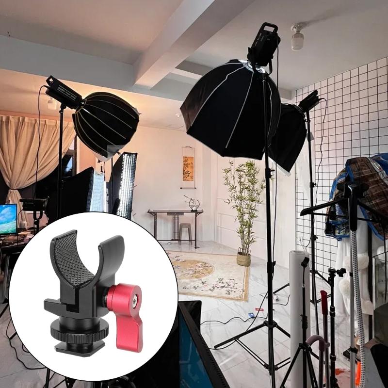 Metal Super Clamp with Shoe Mount Adapter for Microphone Cold Shoe Mount Photography Studio and Outdoor Essential