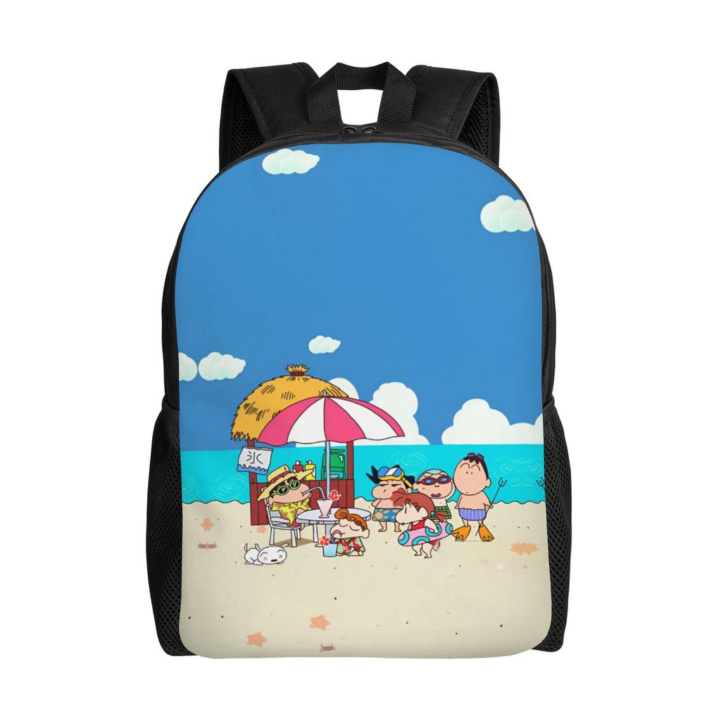 3D Print Crayons Shins Chans Backpacks for Girls Boys Cartoon College School Travel Bags Women Men Bookbag Fits 15 Inch Laptop