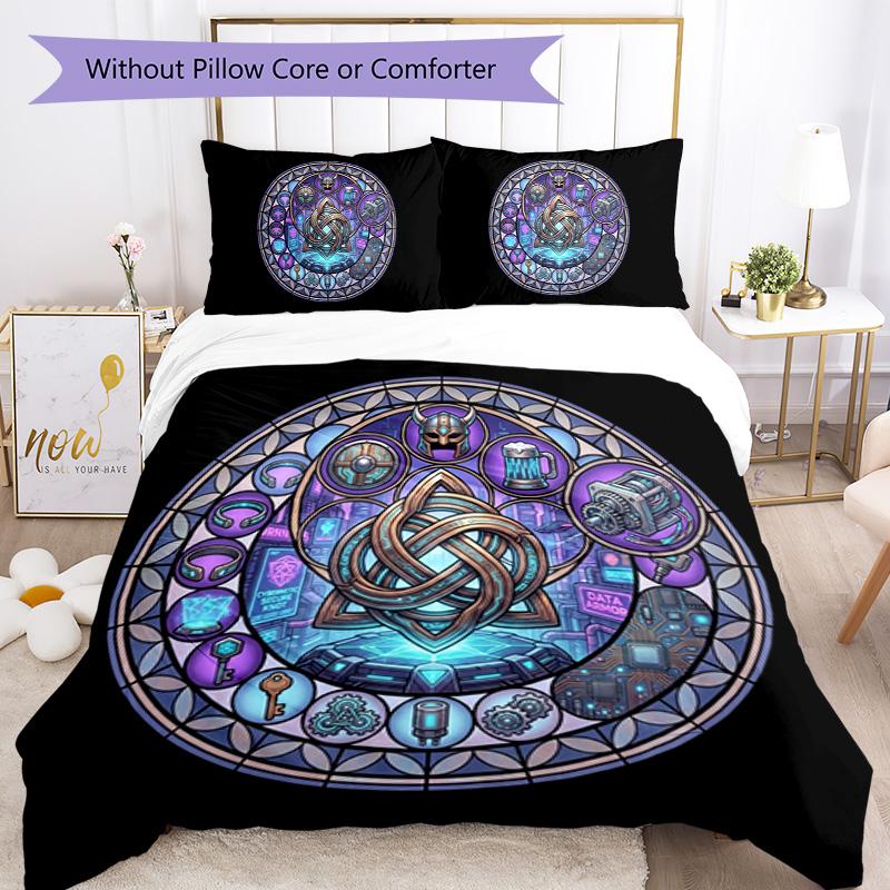 Cyberpunk Glass Pattern Bedding,Quilt Set Quilt Cover Pillowcase Home Birthday Gift (1 * duvet cover + 2 * pillowcase, without core)
