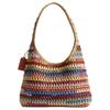 Coach Brooklyn 28 Gewebtes Design Magnetverschluss Stroh Und Kalbsleder Hobo Tasche Damen Hobo Tasche Mehrfarbig CDZ39-B4L38