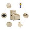Electric Massage Recliner with Rising Function Cream Fabric