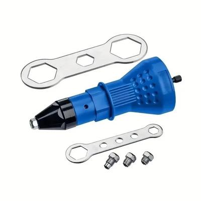 Portable Electric Rivet Gun Adapter Plug and Play Drill Attachment Pull Drill Riveter Durable Rust-proof Riveting Drill Adapter