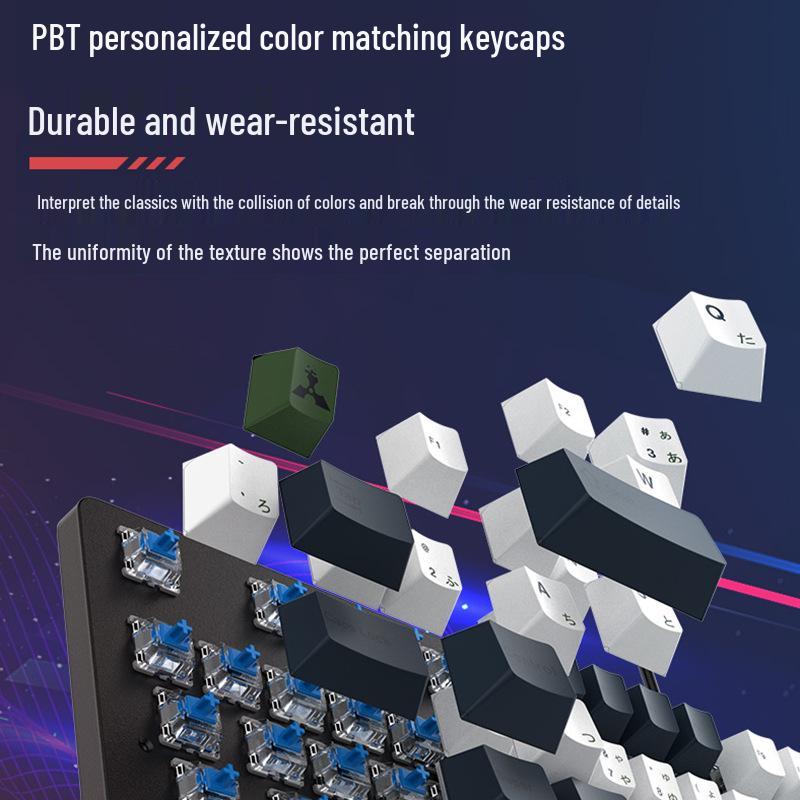 Gaming Mechanical Keyboard - 104 Keys with Blue, Red, Black, or Brown Switches for eSports, Girls, and Office Use
