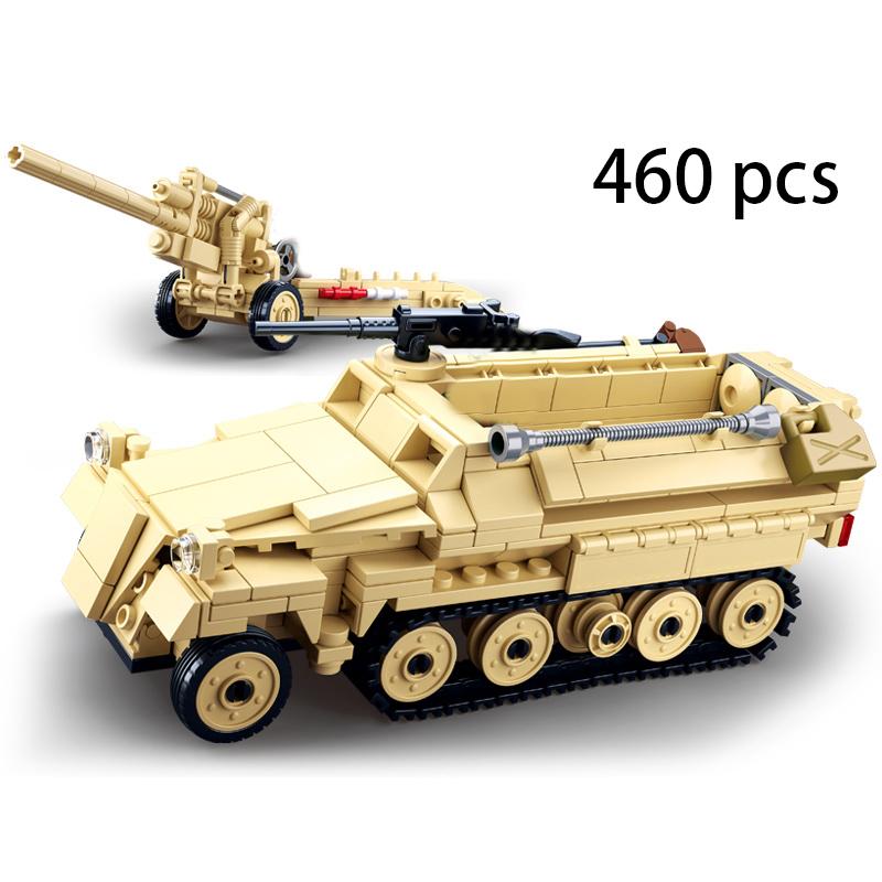 WW2 Normandy Landings UK US Germany Army Sets Building Blocks Bricks Toys World War II 2 Military Vehicle Pershing Panther Tanks