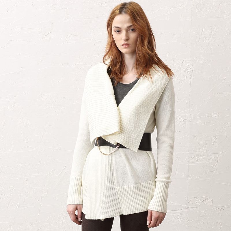 

Big Sale Foreign Orders Women s Clothing on Sale Loose Thickening Cardigan Lapel Sweater Trench Coat Shawl Cardigan Jacket Black and White White (In Stock) S