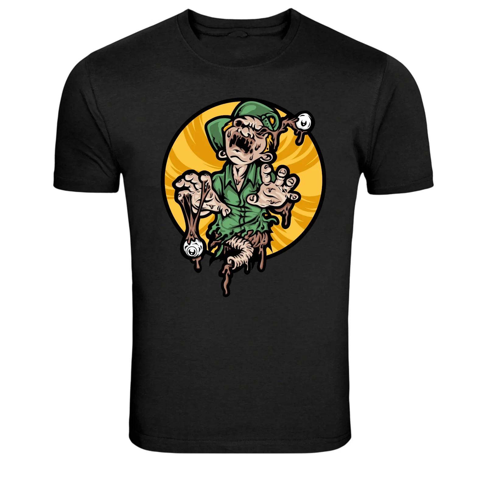 Zombie Soldier Cartoon Undead Graphic T-Shirt M