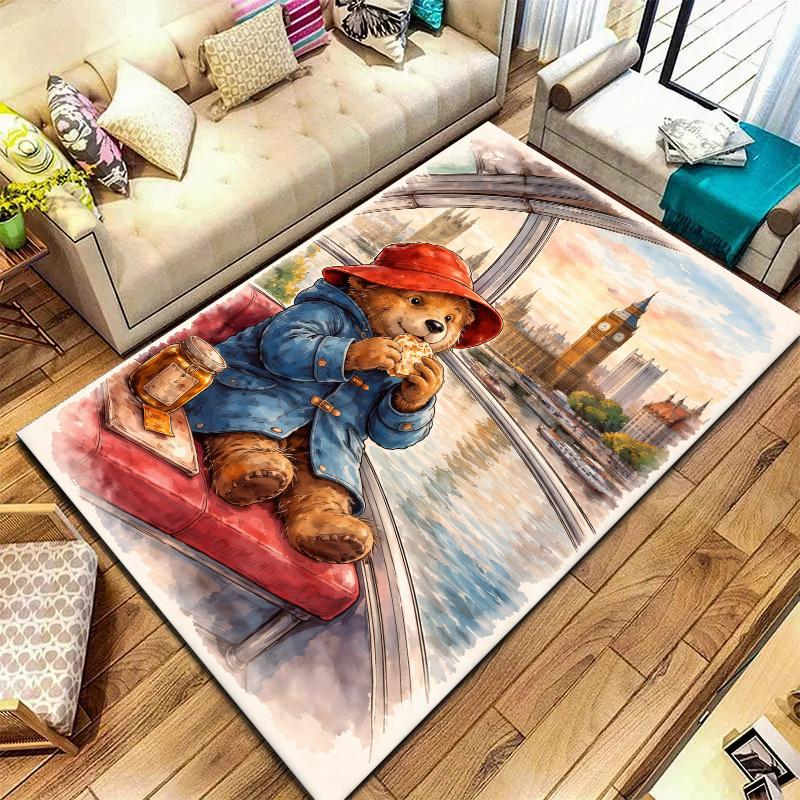 Paddington Bear Carpet Rug for Living Room Bedroom Home Sofa Decoration,Kids play Nonslip Floor Mat