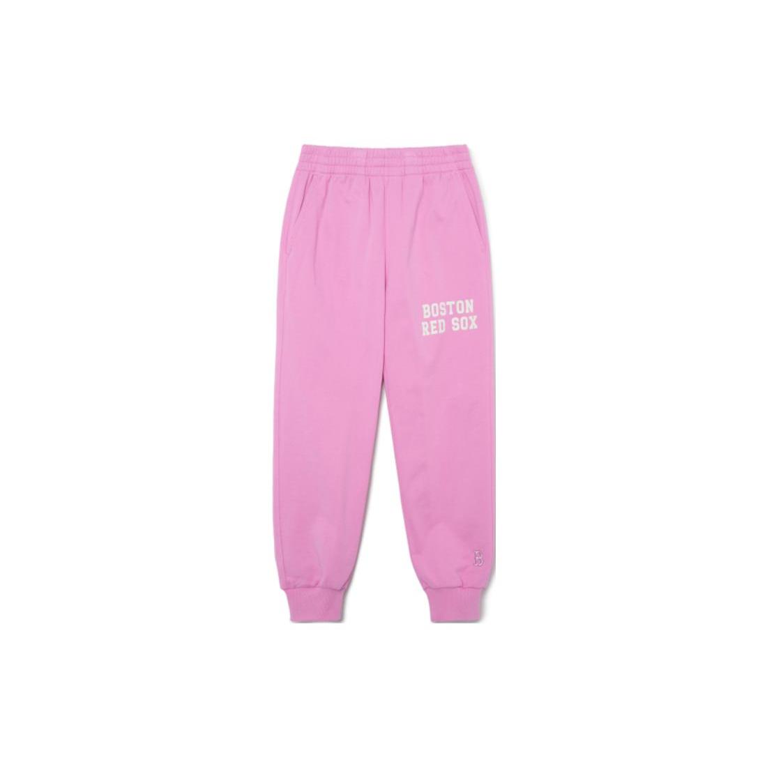 MLB Boston Red Sox Knitted Sweatpants Unisex Pink Moderate Cuffed Pants 3APTV0131-43VOS S