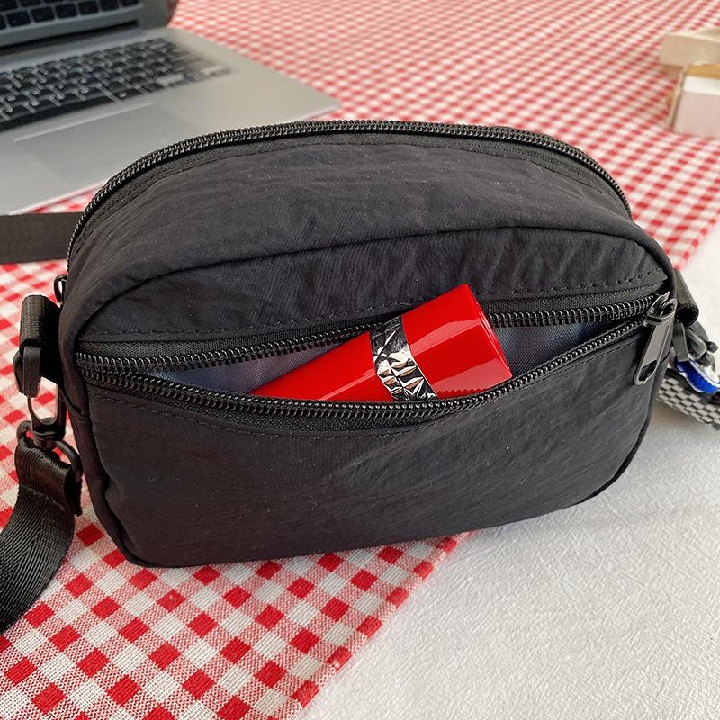 New Macaron nylon small square bag waterproof and lightweight cloth bag women's casual shoulder messenger mobile phone bag