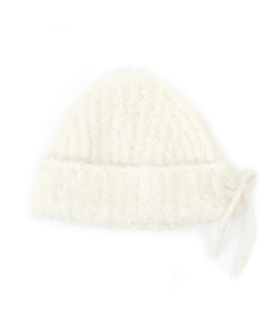 Eondeokeonteulolseutyudio Winter Ribbon Boucle Beanie / Mohair Boucle / Iv