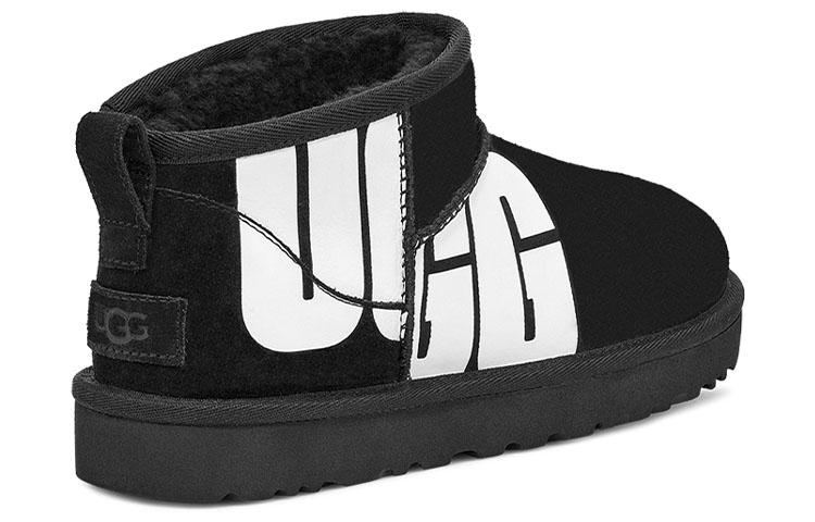 Women's Sneakers UGG Classic Ultra Mini Broken Logo 'Black White' Women's