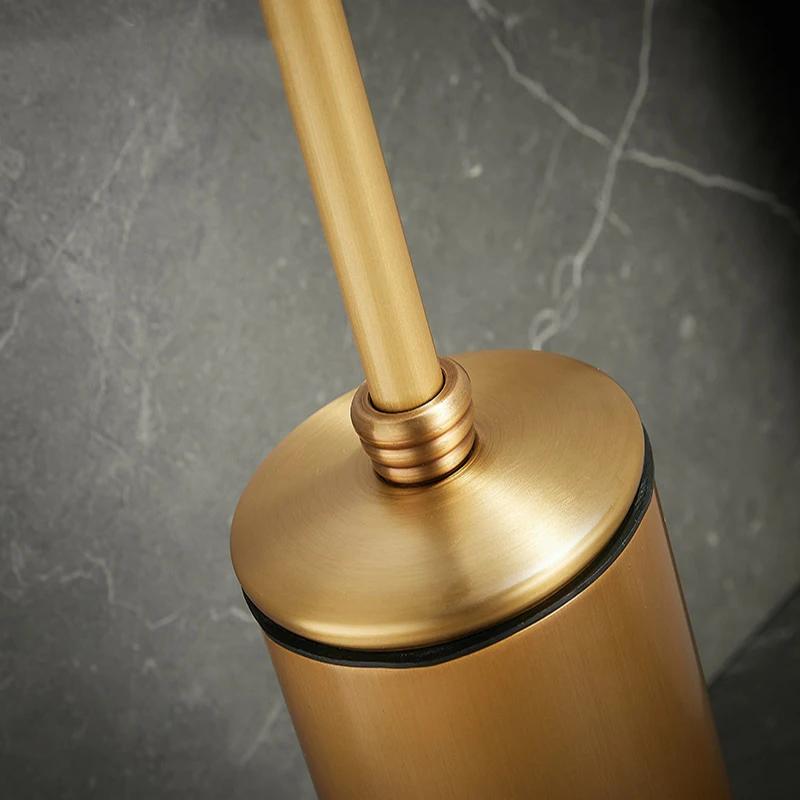 Toilet Brush Holders Antique Bronze Brass Bathroom Standing Toilet Brush With Long Handle Clean Tools For Bathroom Hardware Set